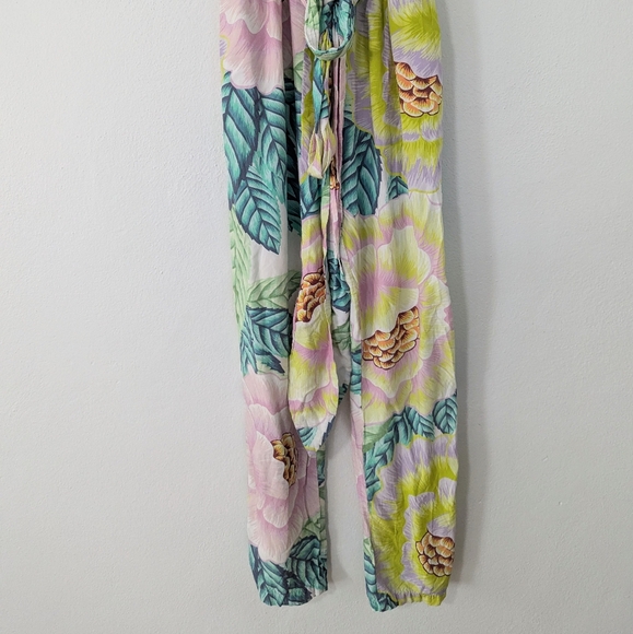 Mara Hoffman Cutout Jumpsuit Tie Waist Floral Print Tapered Flora Stone 2 - Picture 5 of 11